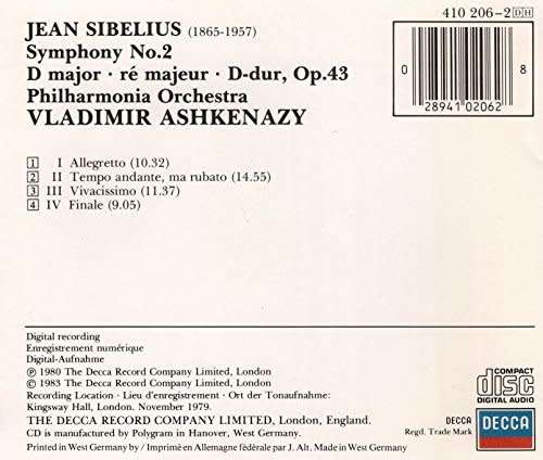 Sibelius: Symphony No  2 (Ashkenazy)