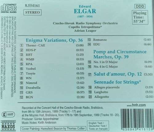 Elgar: Enigma Variations, etc. (Leaper)