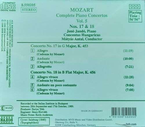 Mozart: Piano Concertos Nos. 17 & 18 (Jando)