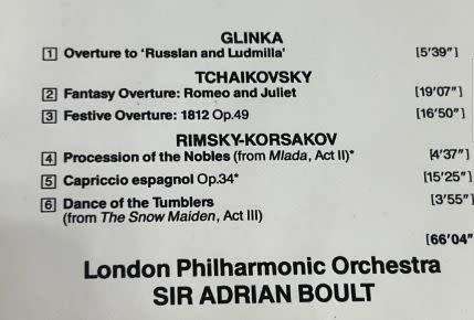 Tchaikovsky, Rimsky-Korsakov, Glinka: Orchestral Works (Boult)