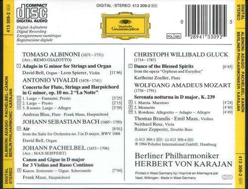 Albinoni: Adagio, Pachelbel: Canon, etc. (Karajan)