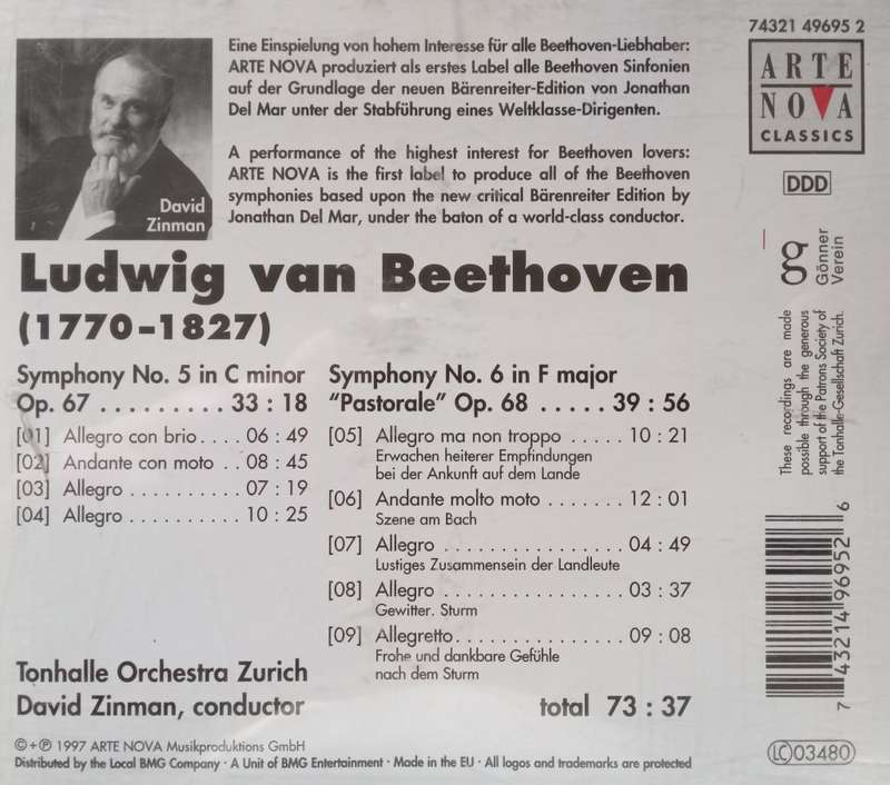 Beethoven: Symphonies Nos. 5 & 6 (Zinman)