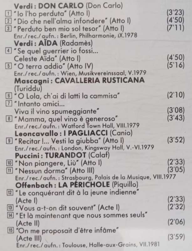 Jose Carreras: Opera Arias