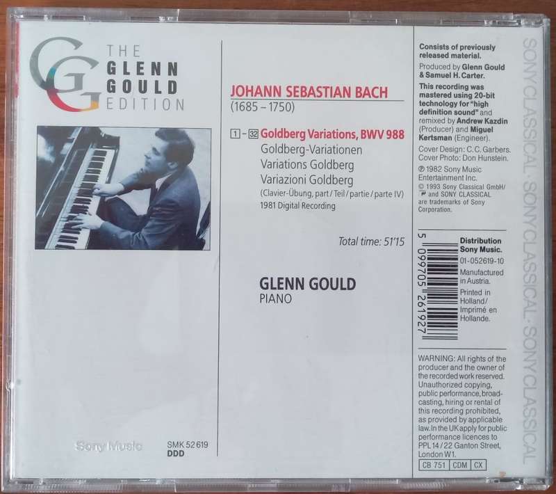 Bach: Goldberg Variations (Gould, 1981)