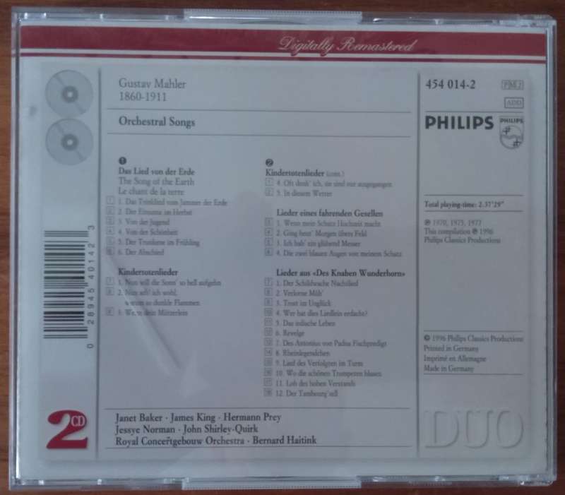 Mahler: Orchestral Songs (2CDs, Haitink)