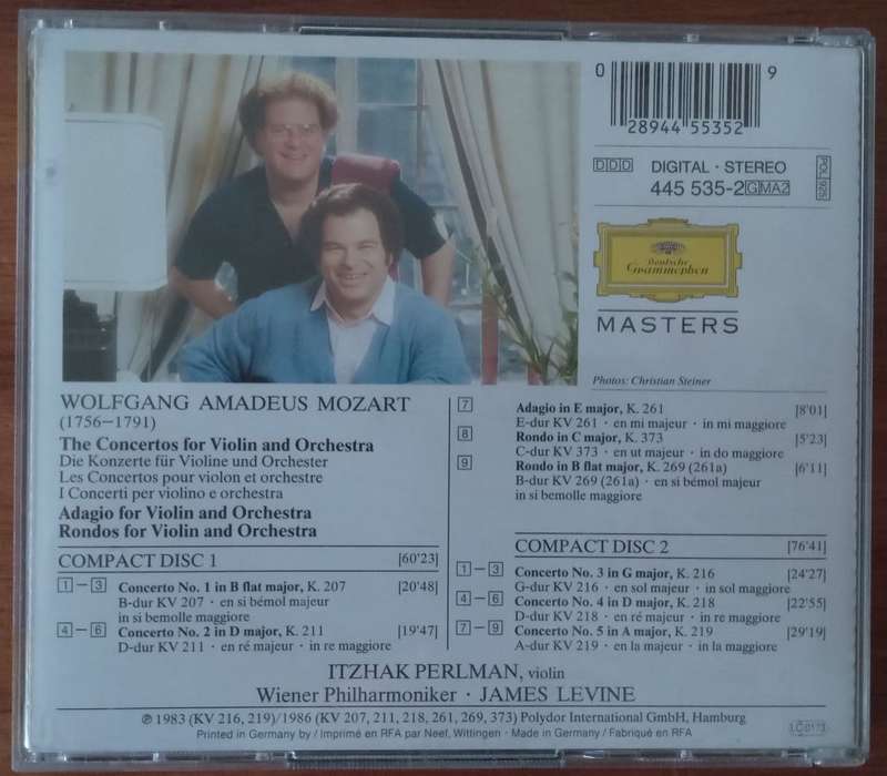 Mozart: Violin Concertos (2 CDs, Perlman)