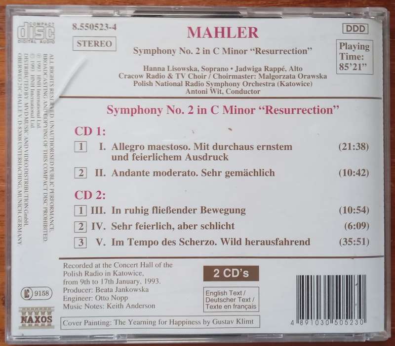 Mahler: Symphony No. 2 (2CDs, Wit)