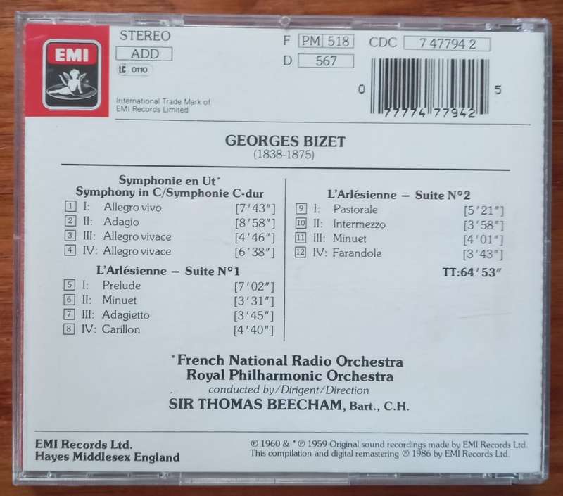 Bizet: Symphony in C, L`Arlesienne Suites (Beecham)
