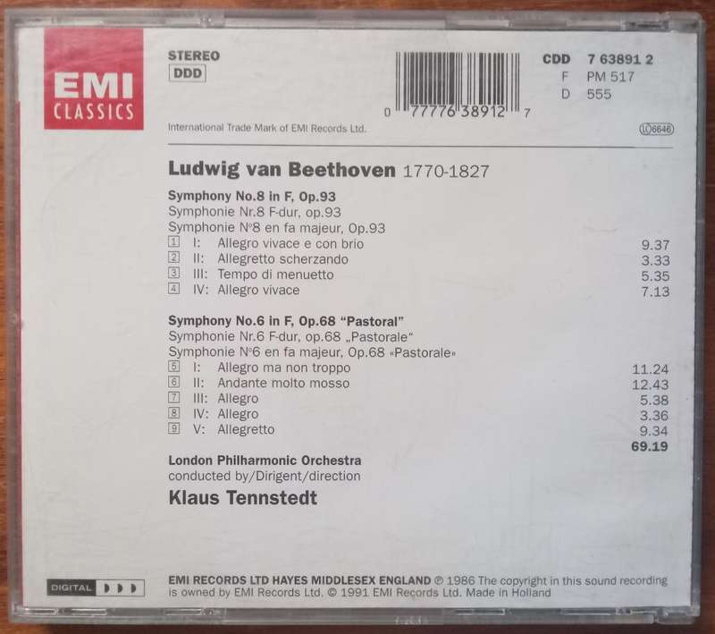 Beethoven: Symphonies Nos. 6 & 8 (Tennstedt)