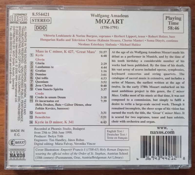 Mozart: Mass in C Min, Kyrie in D Min