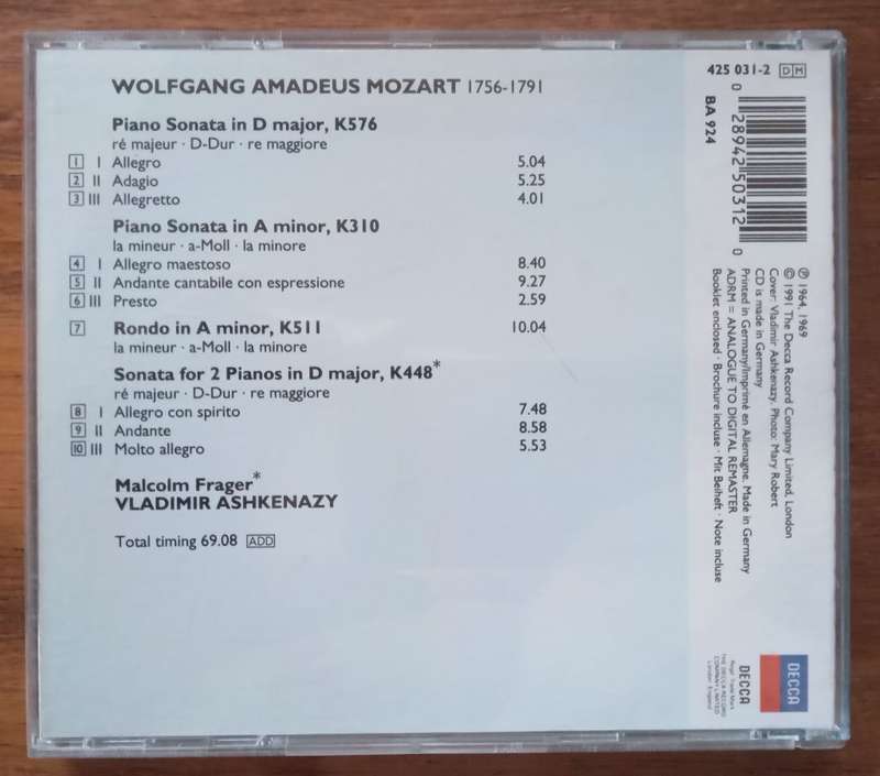 Mozart: Piano Sonatas (Ashkenazy)