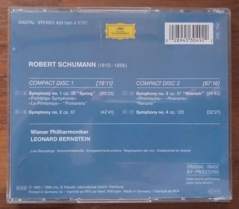 Schumann: Symphonies (2CDs, Bernstein)