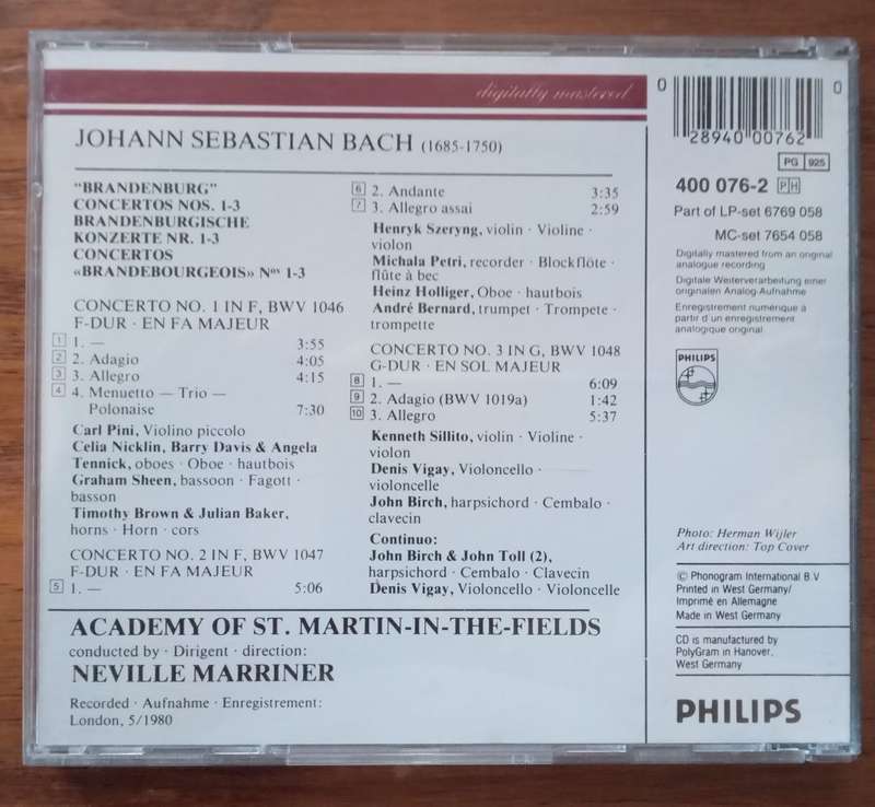 Bach: Brandenburg Concertos 1-3 (Marriner)