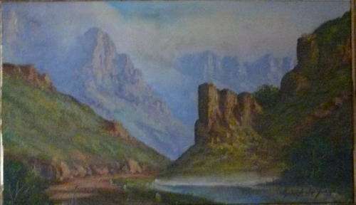 Gabriel Cornelis de Jongh (South African 1913-2004) A MOUNTAIN PASS