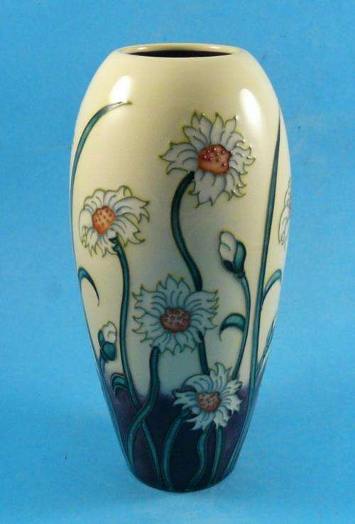 MOORCROFT MOON DAISY RED Flower 101/7 7.5 inch Vase - CRAZY START