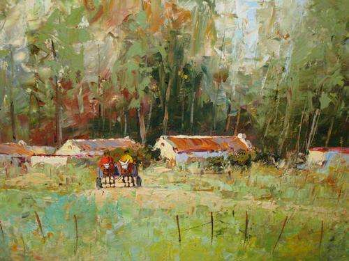 Phillip Britz (SA 20th C) Oil, Donkey Cart
