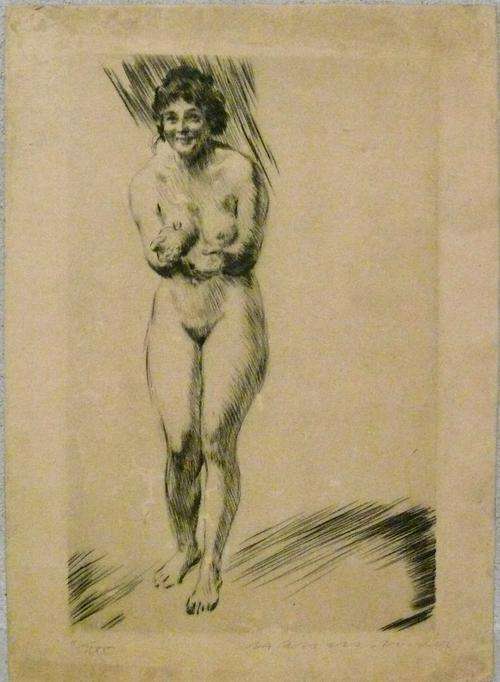 GERMAN OR AUSTRIAN ETCHING - NUDE