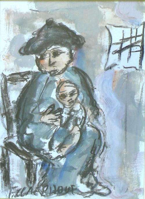 CLAERHOUT, FRANS MARTIN FR (SA 1919 - 2006) "Mother & Child" - ORIGINAL PAINTING - CRAZY START!