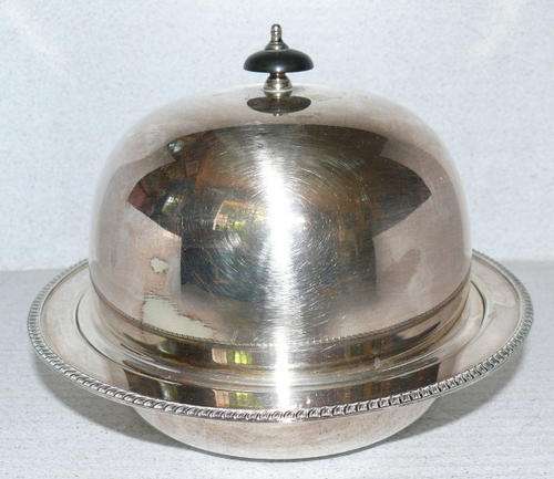 Beautiful Huge Silver Plated Cheese Dish with Inlay by Harrods - Fantastic and lovely!