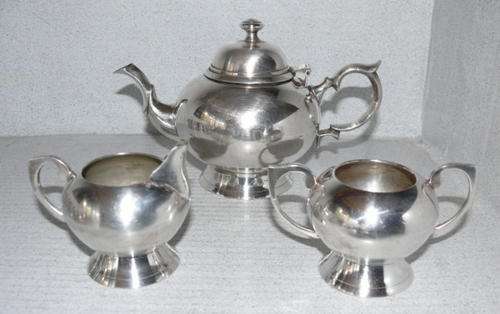 Exquisit Silver Plated ART DECO Tea Set - 3 Pieces - CRAZY START