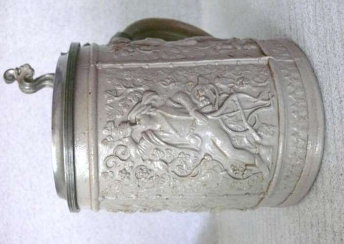 Beautiful German Stein with Lid- IT COULD BE DOULTON BURSLEM, TOO?