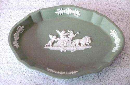 Wedgwood Green Jasper Ware Dish - EXCELLENT CONDITION