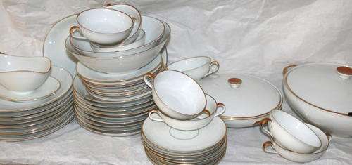 HUGE ART DECO HEINRICH & CO. BONE CHINA DINNER SET - 48 pieces! - RARE & LOVELY!