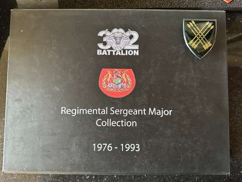 SADF 32 BATTALION RSM COIN AND PENCIL DRAWING BOX SET  LTD