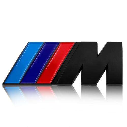 BLACK BMW M BADGE 73MM MOTORSPORT