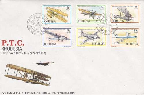 Rhodesia 75th Anniversary of Powered Flight 17th December 1903 FDC