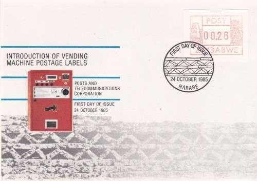 Introduction of Vending Machine Postage Lables 24 October 1985 FDC