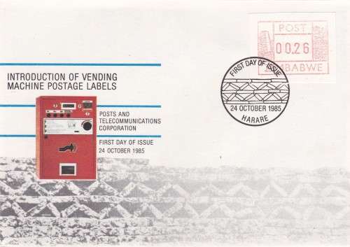 Introduction of Vending Machine Postage Lables 24 October 1985 FDC