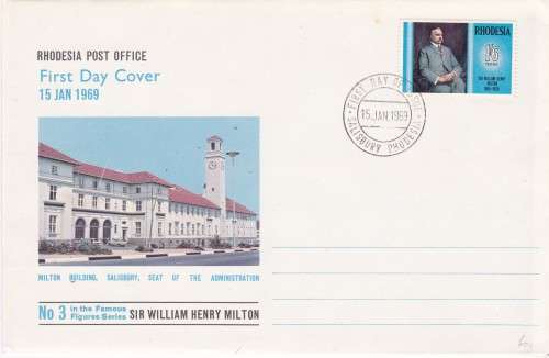 Rhodesia Sir William Henry Milton 15 January 1969 FDC