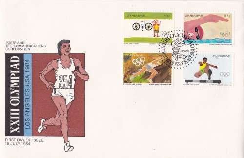 Los Angeles Olympian Zimbabwe FDC
