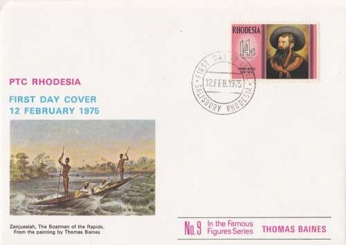 Thomas Baines Rhodesia FDC