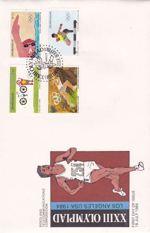 Los Angeles Olympian Zimbabwe FDC