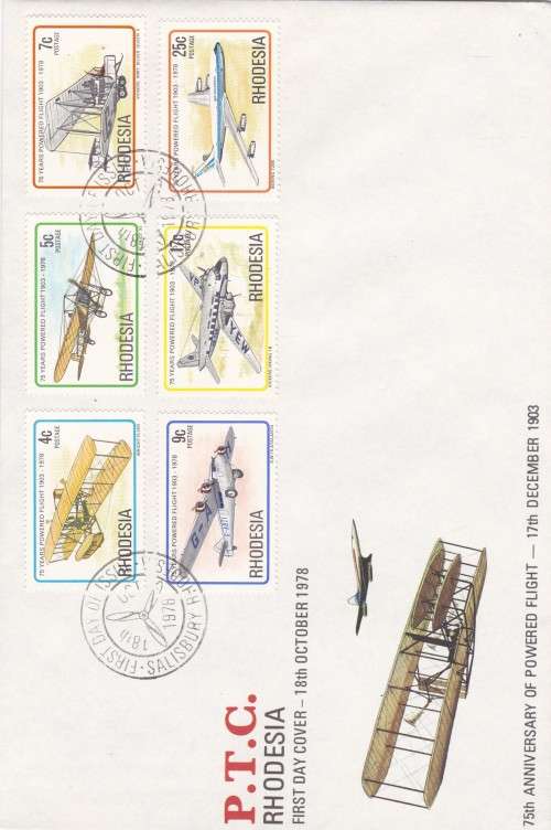 Anniversary of Powered Flight Rhodesia FDC