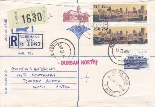 Durban North RSA Air Mail