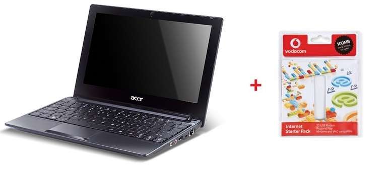 ACER ONE NETBOOK + BRAND NEW SEALED 3G MODEM +100MB DATA FOR 1 YEAR!!