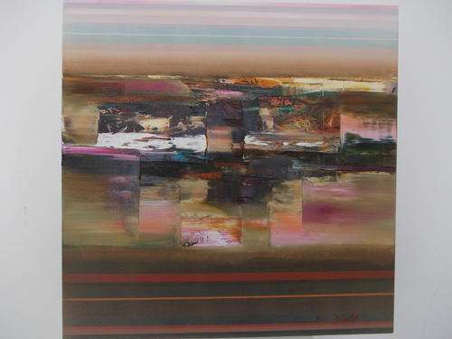 STUNNING 500 X 500 ABSTRACT PAINTING BY RICK BECKER