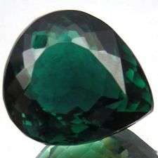 31.10 cts Natural TOURMALINE GREEN QUARTZ pear facet (Africa)
