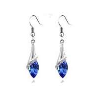 White gold plated Austrian Blue Crystal Earrings