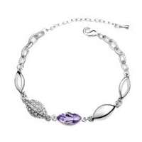 White gold plated Austrian Violet Crystal Bracelet