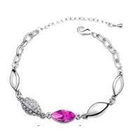 White gold plated Austrian Rose Crystal Bracelet