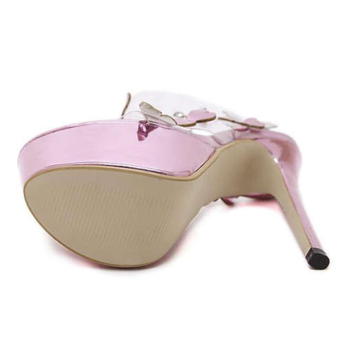 STILETTO HEEL TRANSPARENT PLATFORM SANDALS - 34/35/36/37/38/39/40