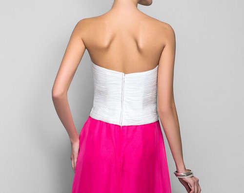 EXQUISITE CONTRAST COLOR BANDEAU EVENING DRESS - S/M/L/XL