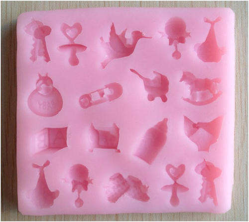 SILICONE MOLD - 3D - BABY SHOWER -18 SHAPES FOR SUGAR CRAFTING, SOAP, CANDY, CHOCOLATE, AND CUPCAKES