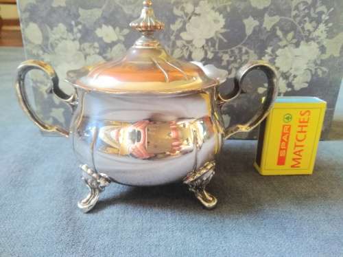 Vintage Silver Plated Sugar Pot ( Faded of at the top)