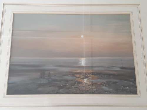Beautiful Watercolour Painting of the sea Framed (61cm by 50cm with frame size)