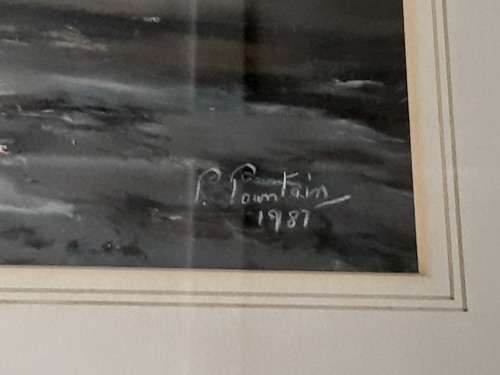 Beautiful Watercolour Painting of the sea Framed (61cm by 50cm with frame size)